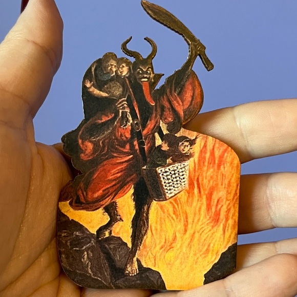 Krampus Holiday Brooch - dark xmas devil of Christmas krampus alpine legend gift - Picture 1 of 6